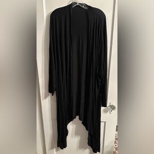 Women's Plus Size Long Sleeve Waterfall Drape Open Front Long Maxi Cardigan 4X